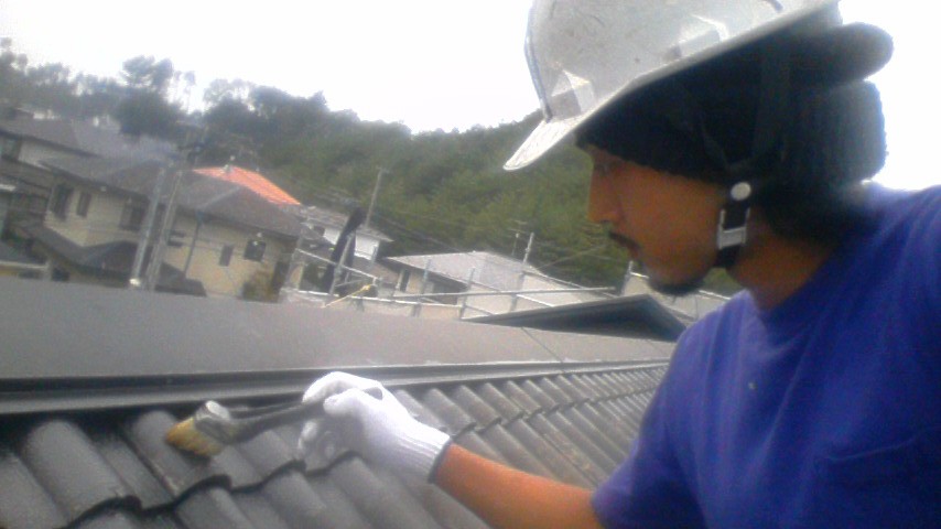 日吉台　菊地様屋根下塗り